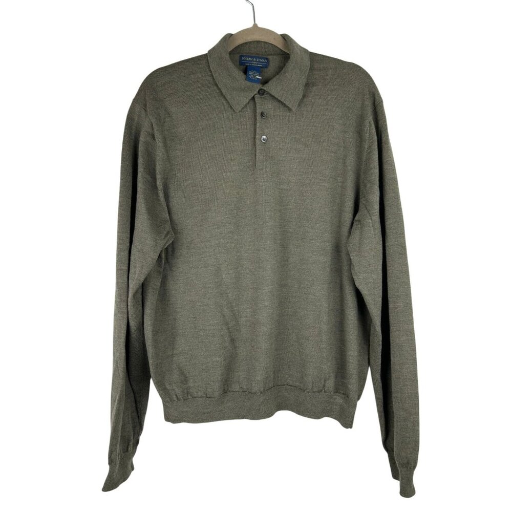 Joseph & Lyman Polo Sweater Mens XXL 100% Merino Woll Collared Soft Knit Prep